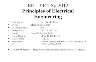 EEL 3041 Sp 2012 Principles of Electrical Engineering