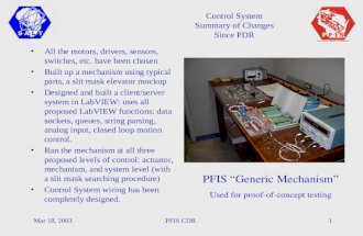 Control System Summary of Changes Since PDR