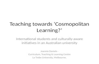 Teaching towards ‘Cosmopolitan Learning?’