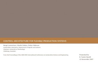 Control Architecture for Flexible Production Systems