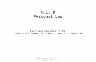 Unit B Personal Law