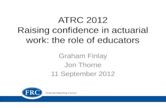 ATRC 2012 Raising confidence in actuarial work: the role of educators