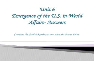 Unit 6 Emergence of the U.S. in World Affairs- Answers