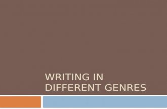 Writing in Different Genres