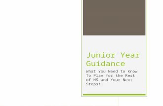 Junior Year Guidance