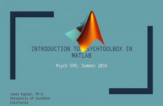 Introduction to  PsychToolbox  in MATLAB