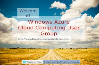 Windows Azure Cloud Computing User Group