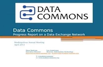 Data Commons Progress Report on a Data Exchange Network