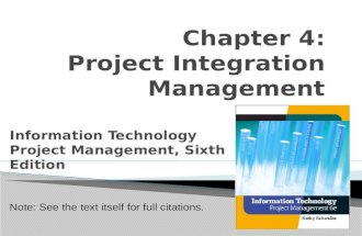 Chapter  4: Project Integration Management