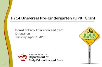 FY14 Universal Pre-Kindergarten (UPK) Grant
