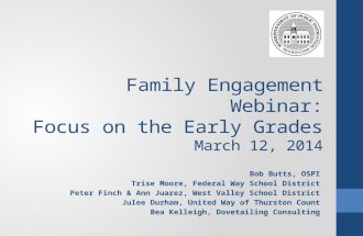 Family Engagement Webinar: Focus on the Early Grades March 12, 2014