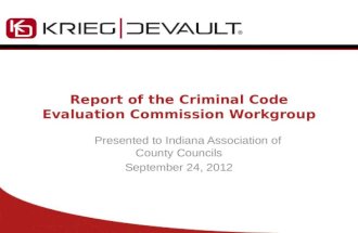 Report of the Criminal Code Evaluation Commission Workgroup