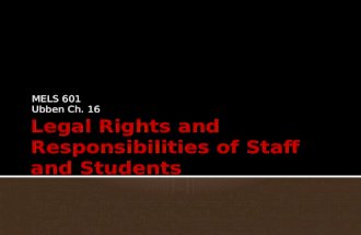 Legal Rights and Responsibilities of Staff and Students