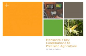 Monsanto’s Key Contributions to Precision Agriculture