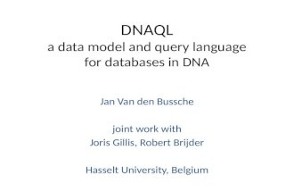 DNAQL a data model and query language for databases in DNA