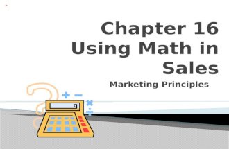 Chapter 16 Using Math in Sales