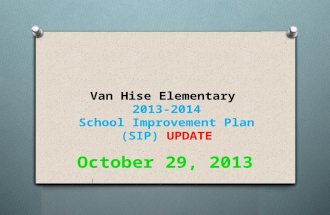 Van  Hise  Elementary 2013-2014 School Improvement Plan (SIP)  UPDATE