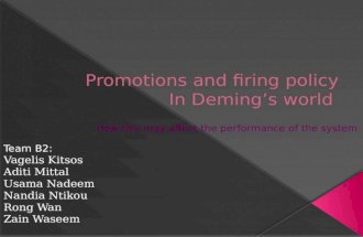 Promotions and firing policy In Deming’s world