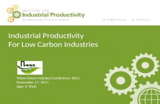 Industrial Productivity For Low Carbon Industries
