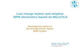 Low charge button and stripline  BPM electronics based on MicroTCA