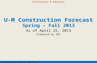 U-M Construction Forecast Spring – Fall 2013