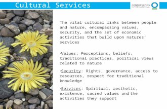 The vital cultural links between people and nature, encompassing values, security, and the set of economic activities that build upon natures’ services