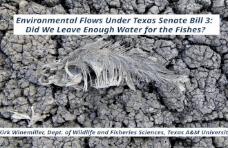 Environmental Flows Under Texas Senate Bill 3:   Did We Leave Enough Water for the Fishes?