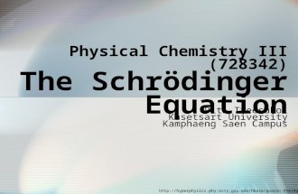 Physical Chemistry III (728342) The Schrödinger Equation