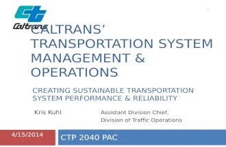 Caltrans’ Transportation system management & operations