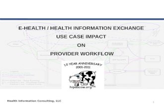 E-Health / Health Information Exchange  Use Case Impact  on  Provider Workflow