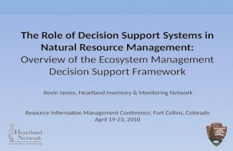 Decision support system characteristics Ecosystem Management Decision Support (EMDS) components Unified planning process