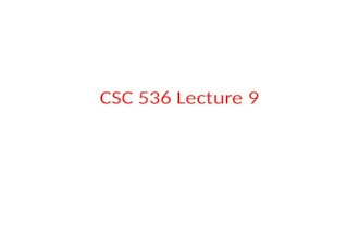 CSC  536  Lecture  9