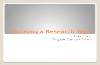 Choosing a Research Topic