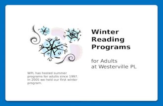 Winter Reading Programs  for Adults at Westerville PL