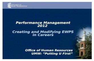 Performance Management 2012  Creating and Modifying EWPS in Careers