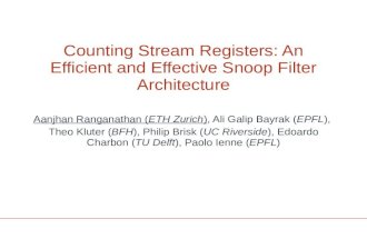 Counting Stream Registers: An Efficient and Effective Snoop Filter Architecture