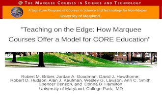 "Teaching on the Edge: How Marquee Courses Offer a Model for CORE Education"
