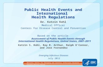 Public Health Events and International  Health Regulations