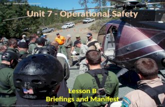 Unit 7 - Operational Safety