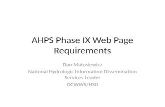 AHPS Phase IX Web Page Requirements