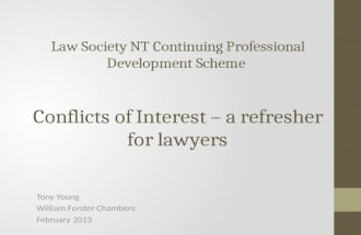 Law Society NT Continuing Professional Development Scheme  Conflicts of Interest – a refresher for lawyers