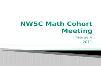 NWSC Math Cohort Meeting