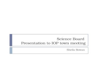 Science Board  Presentation to IOP town meeting