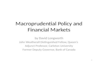 Macroprudential Policy and Financial Markets