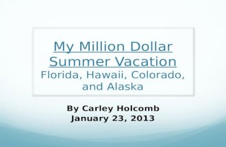 My Million Dollar Summer Vacation  Florida, Hawaii, Colorado, and Alaska