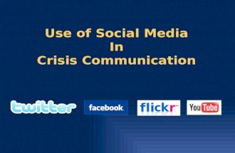 Use of Social  Media In Crisis Communication
