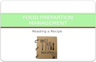 FOOD PREPARTION MANAGEMENT