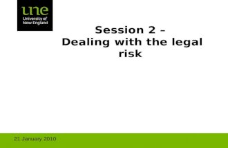 Session 2 –  Dealing with the legal risk