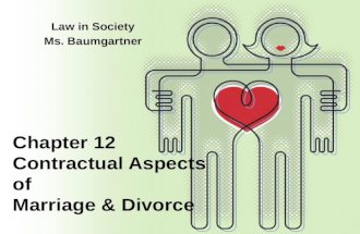 Chapter 12 Contractual Aspects  of  Marriage & Divorce