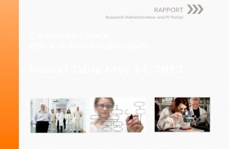 Dartmouth College  Office of Sponsored Projects Round Table May 14, 2013